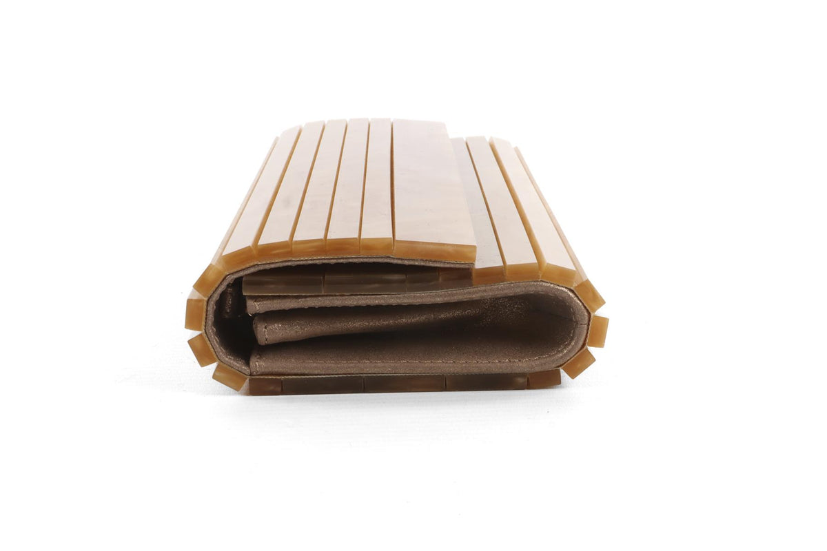 JIMMY CHOO GOLD ACETATE CLUTCH