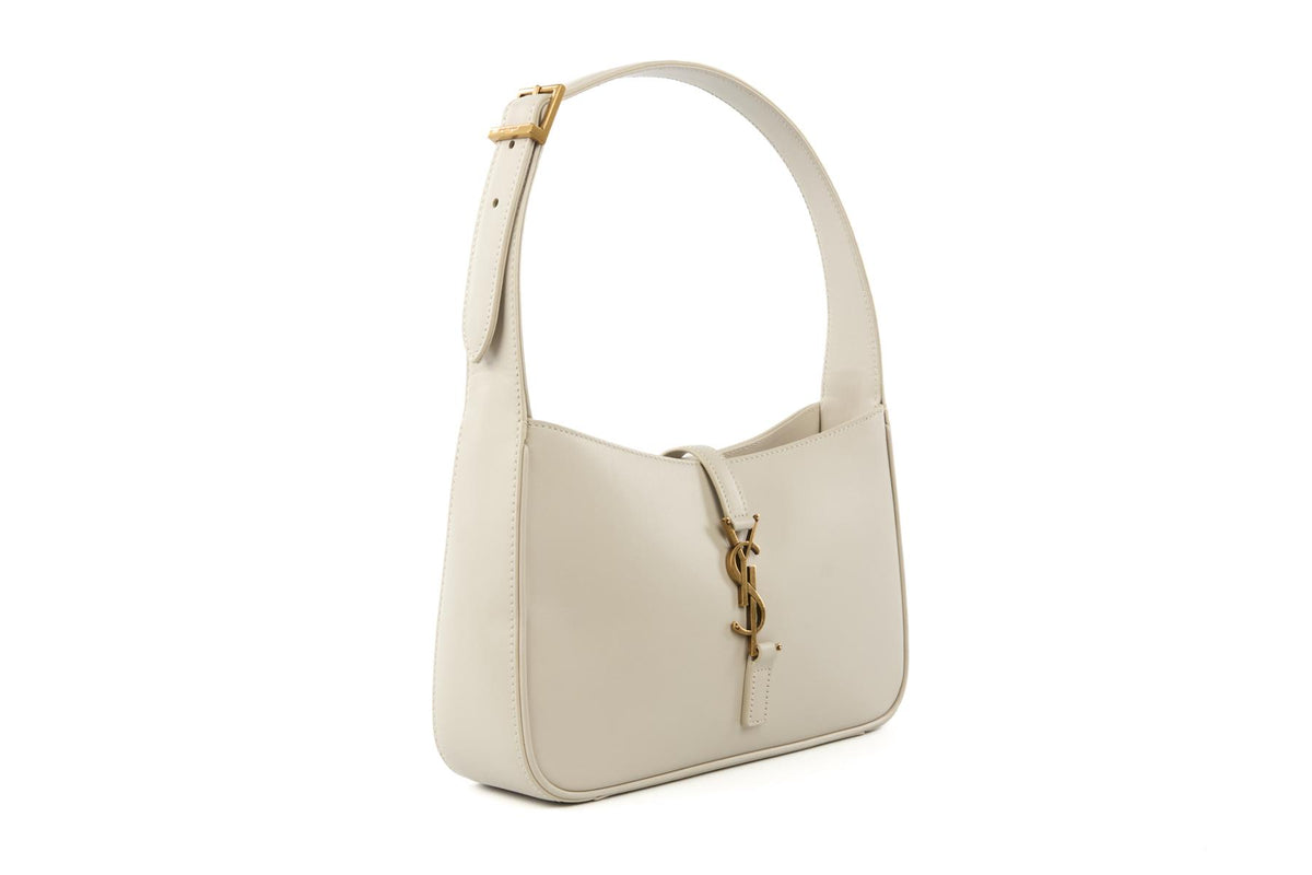 SAINT LAURENT IVORY LE 5 À 7 LEATHER SHOULDER BAG