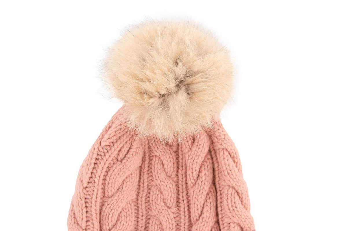MONCLER GRENOBLE PINK WOOL BEANIE ONE SIZE