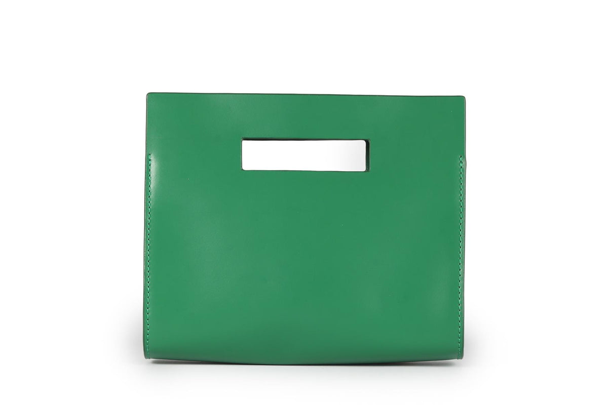DAVID KOMA GREEN LEATHER SHOULDER BAG