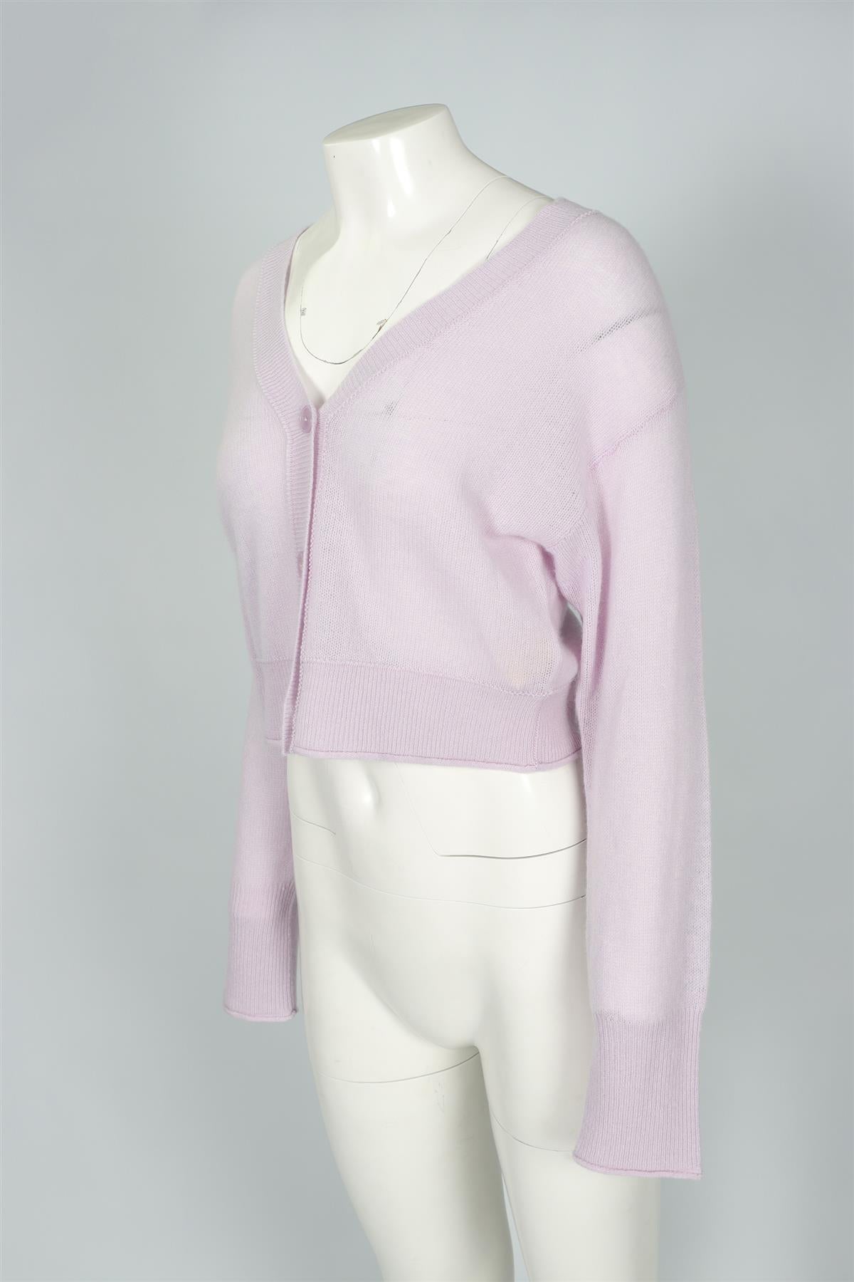 LOVESHACKFANCY PURPLE CASHMERE CARDIGAN MEDIUM