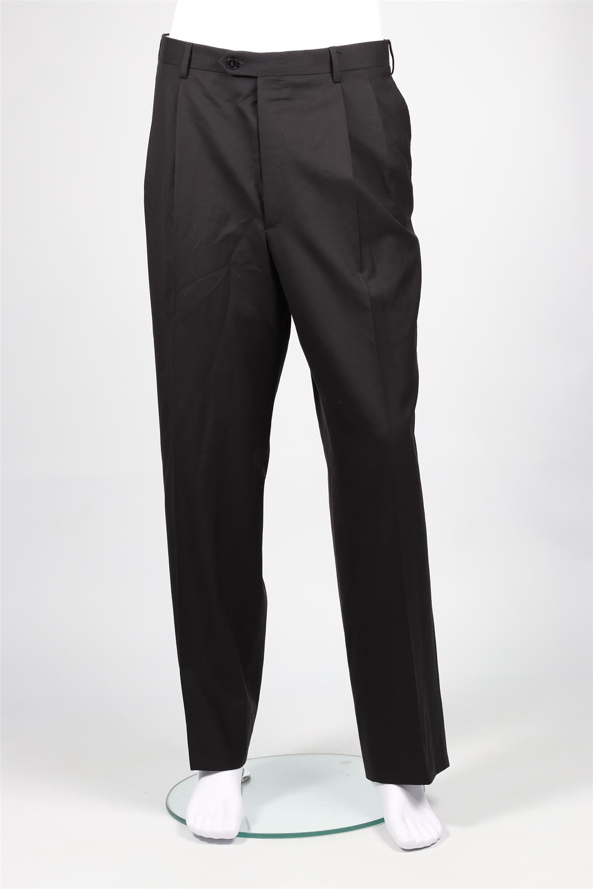 BRIONI BLACK MEN'S WOOL STRAIGHT LEG PANTS W 38