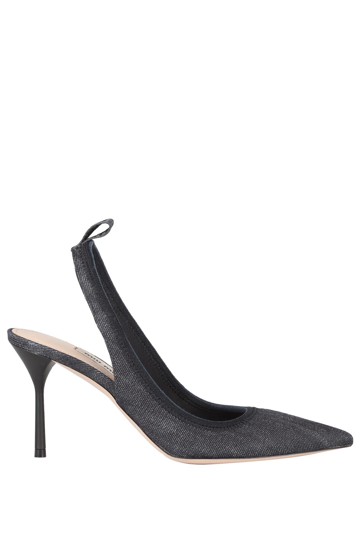 MIU MIU NAVY DENIM SLINGBACK PUMPS EU 36.5 UK 3.5 US 6.5