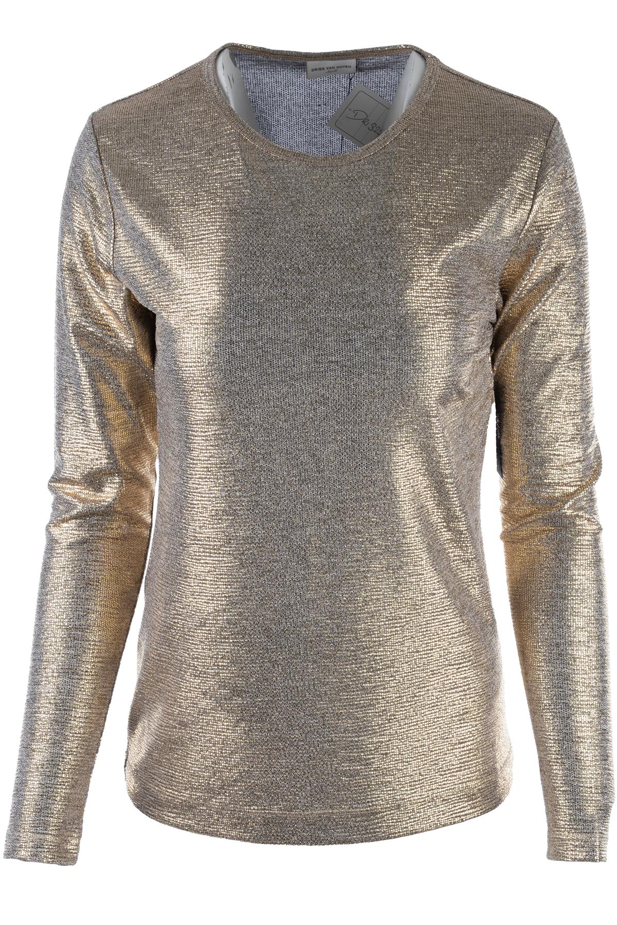 DRIES VAN NOTEN GOLD KNIT TOP SMALL