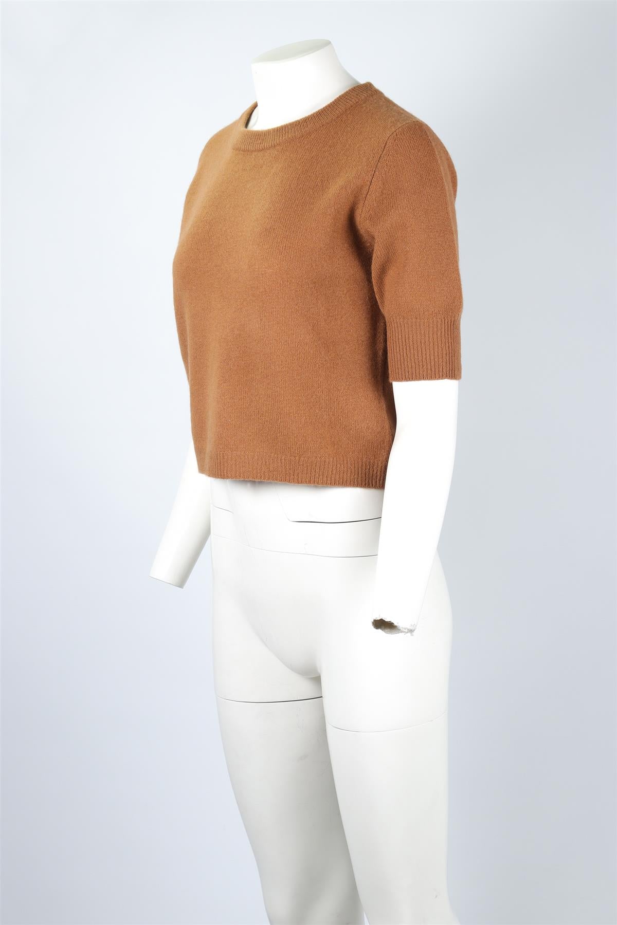 W. CASHMERE BROWN CASHMERE SWEATER MEDIUM