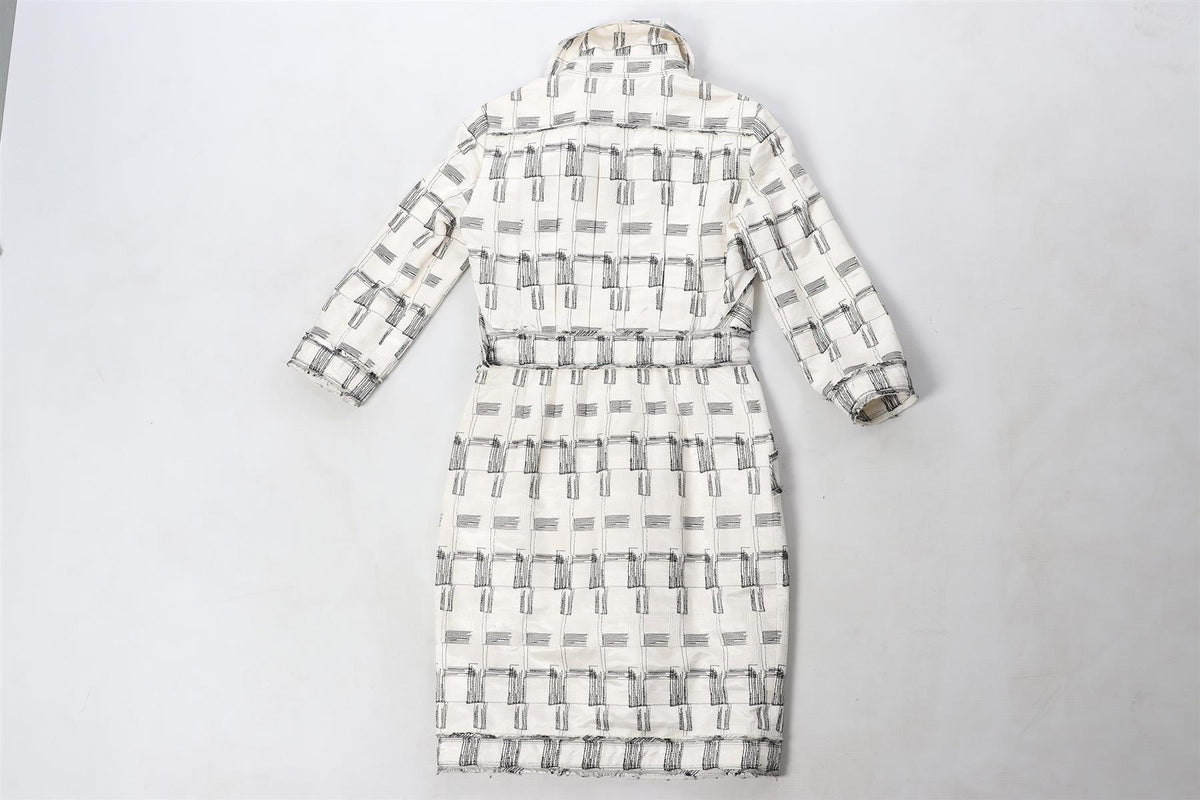 CHANEL WHITE 2009 COTTON MIDI DRESS FR 38 UK 10