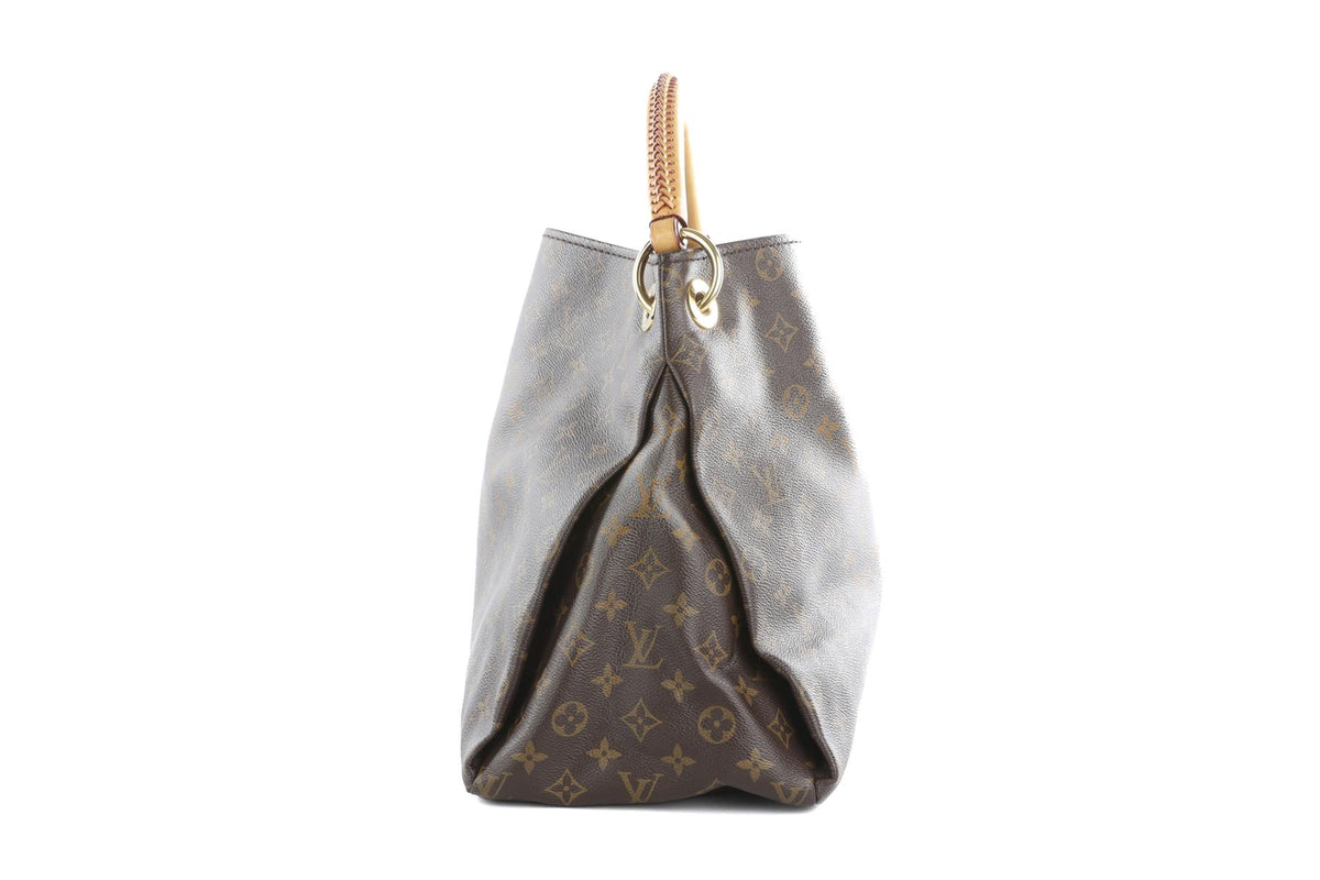 LOUIS VUITTON BROWN 2015 ARTSY GM MONOGRAM COAT CANVAS SHOULDER BAG
