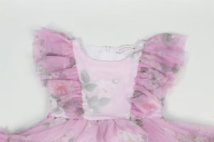 MONNALISA PINK KIDS GIRLS TULLE DRESS 4 YEARS