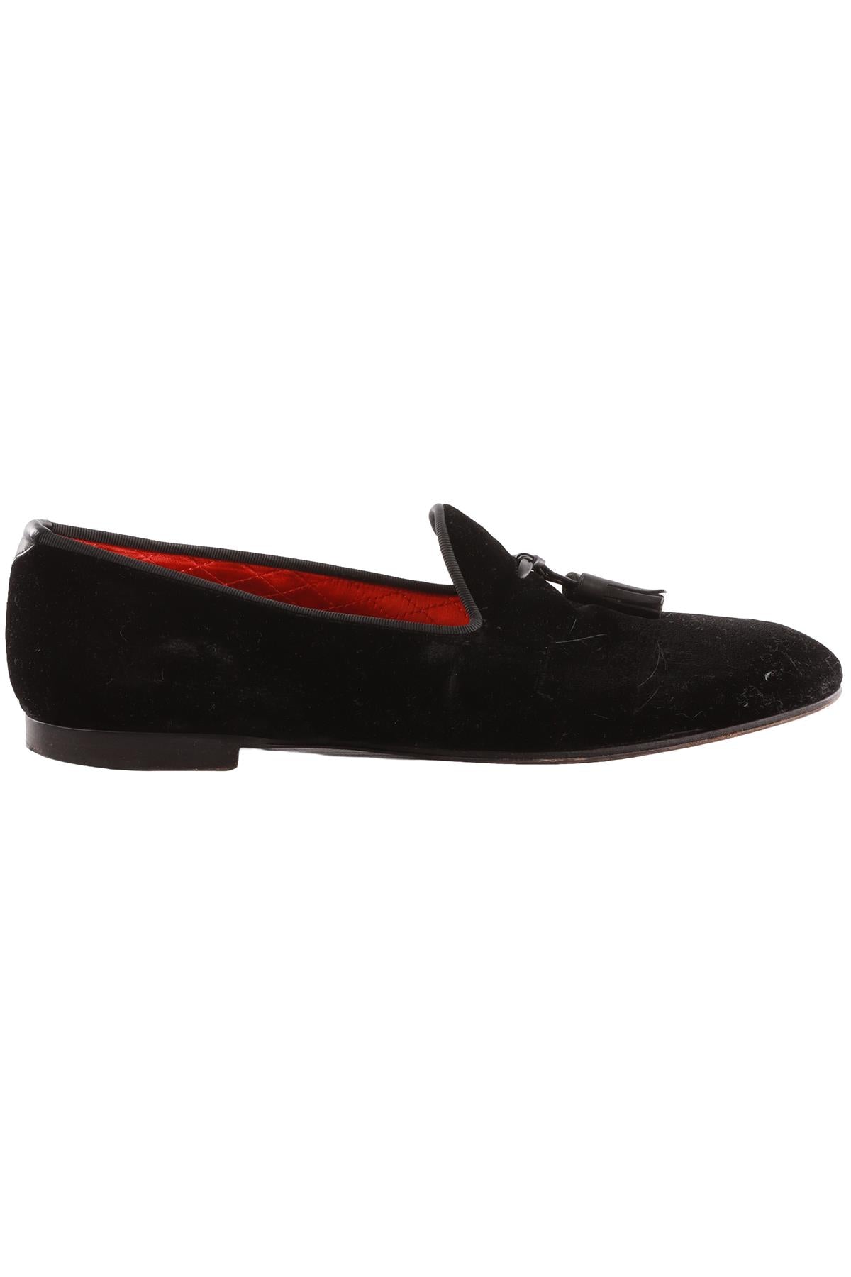 TOM FORD BLACK MEN'S VELVET LOAFERS EU 42 UK 8 US 9