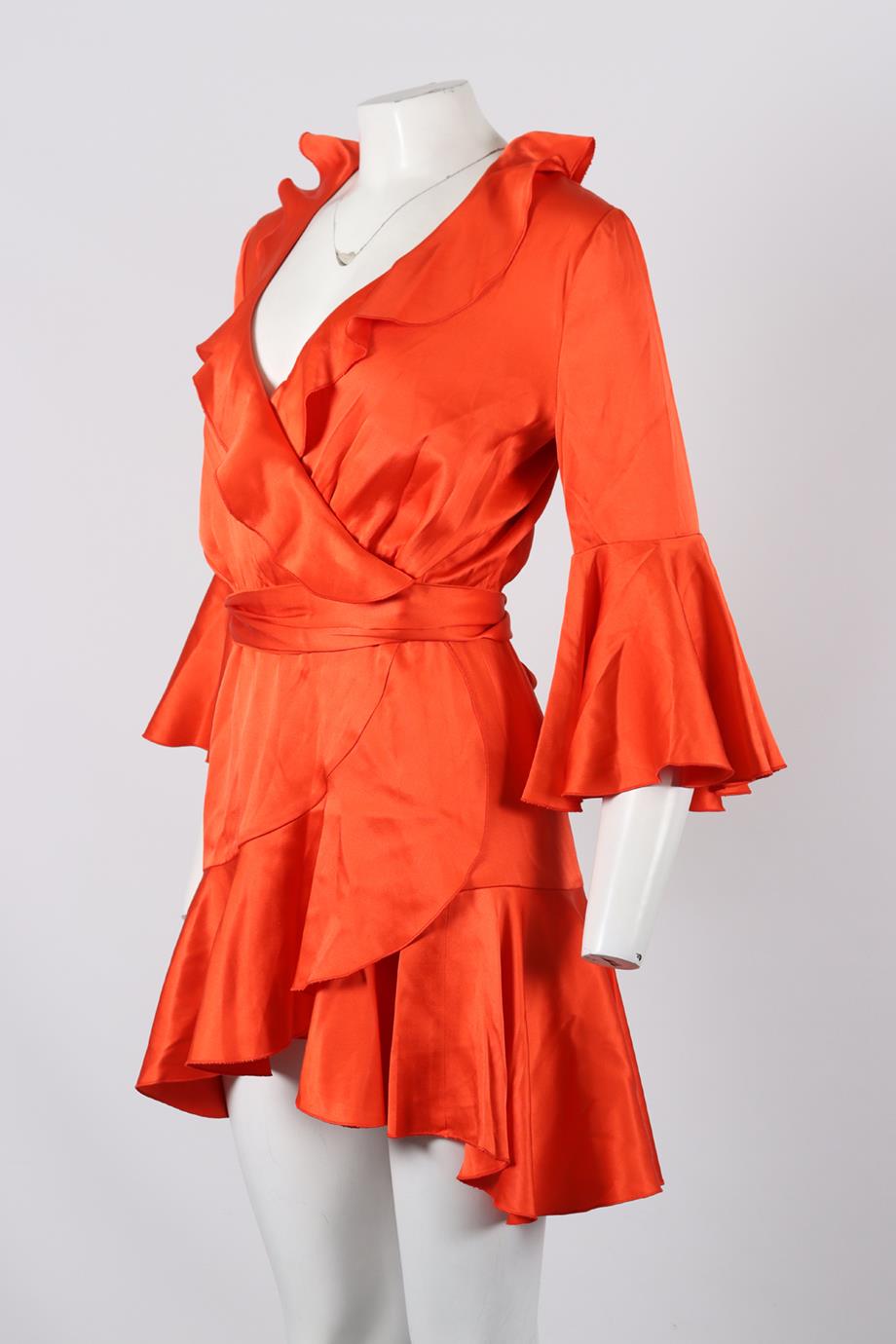 MARIA LUCIA HOHAN SILK WRAP MINI DRESS FR 40 UK 12