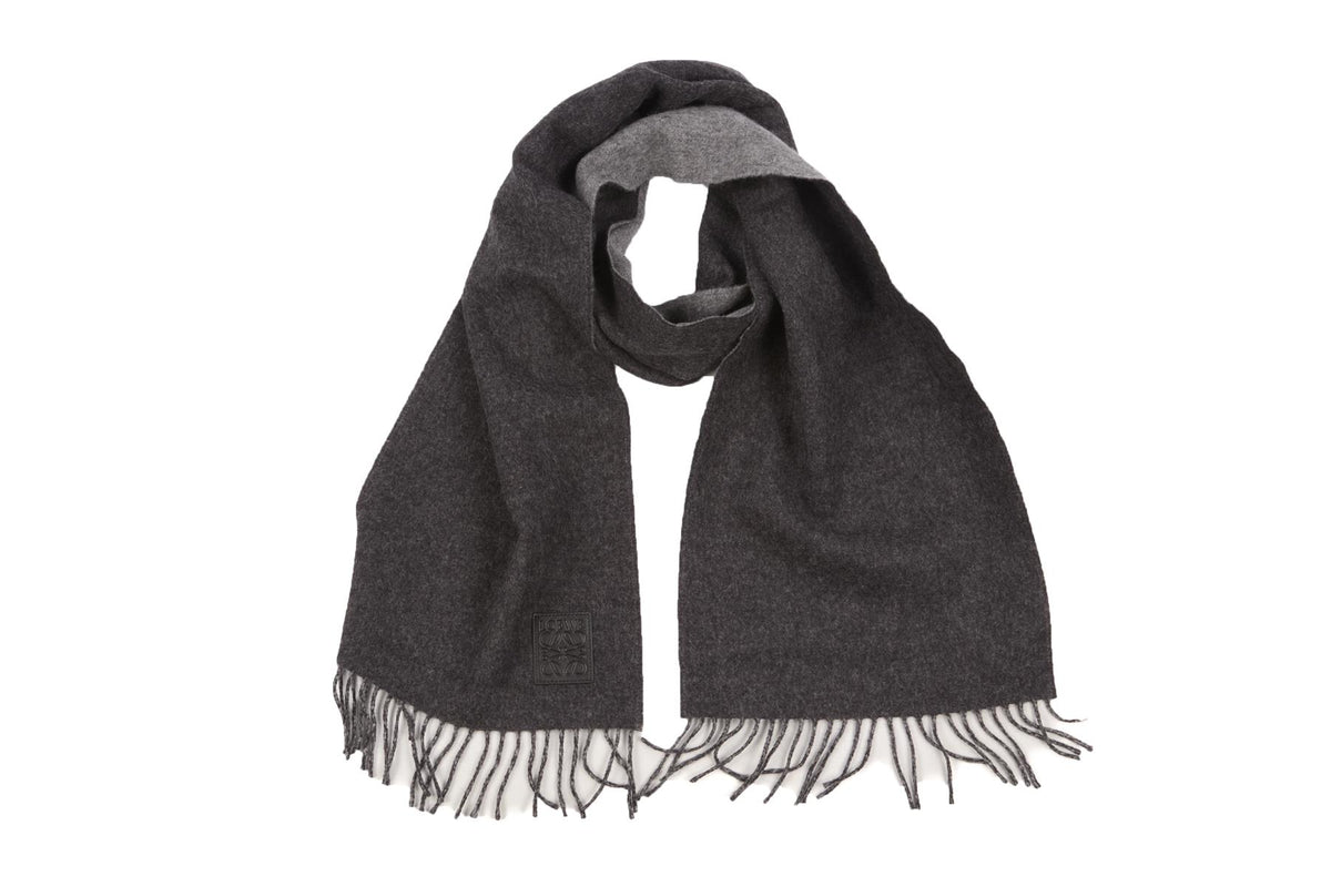 LOEWE GREY ANAGRAM WOOL SCARF