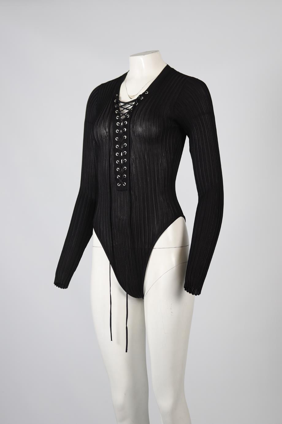 DAVID KOMA RIBBED KNIT BODYSUIT SMALL