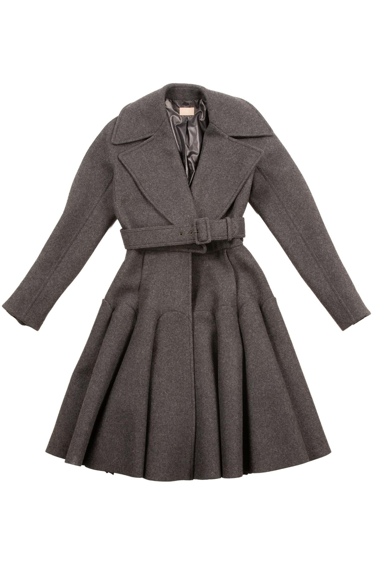 ALAÏA GREY WOOL COAT FR 38 UK 10