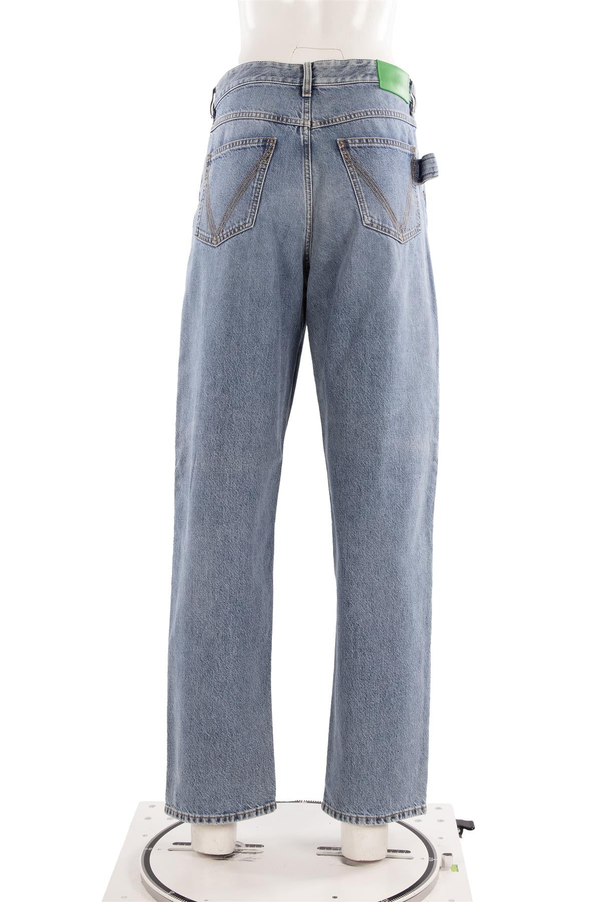 BOTTEGA VENETA BLUE HIGH RISE TAPERED JEANS IT 42 UK 10