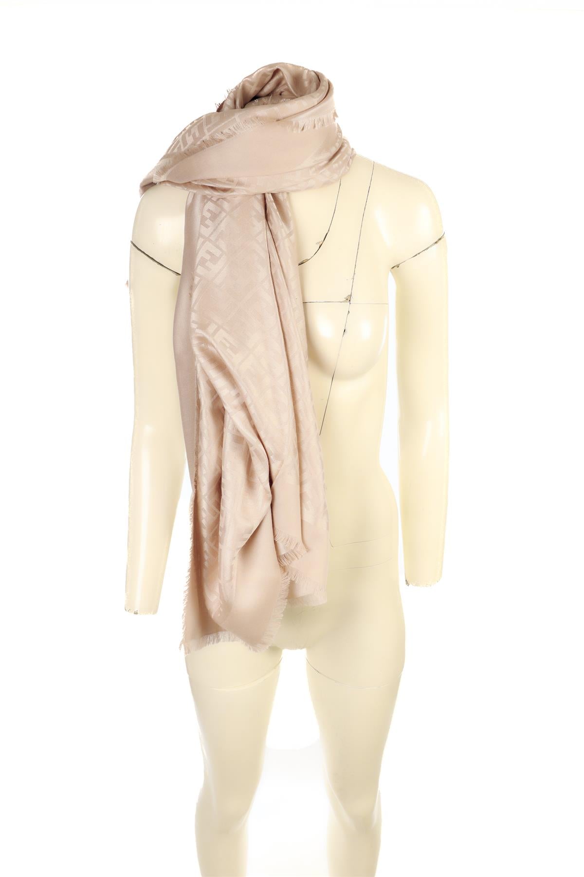 FENDI PINK FF SILK SCARF ONE SIZE