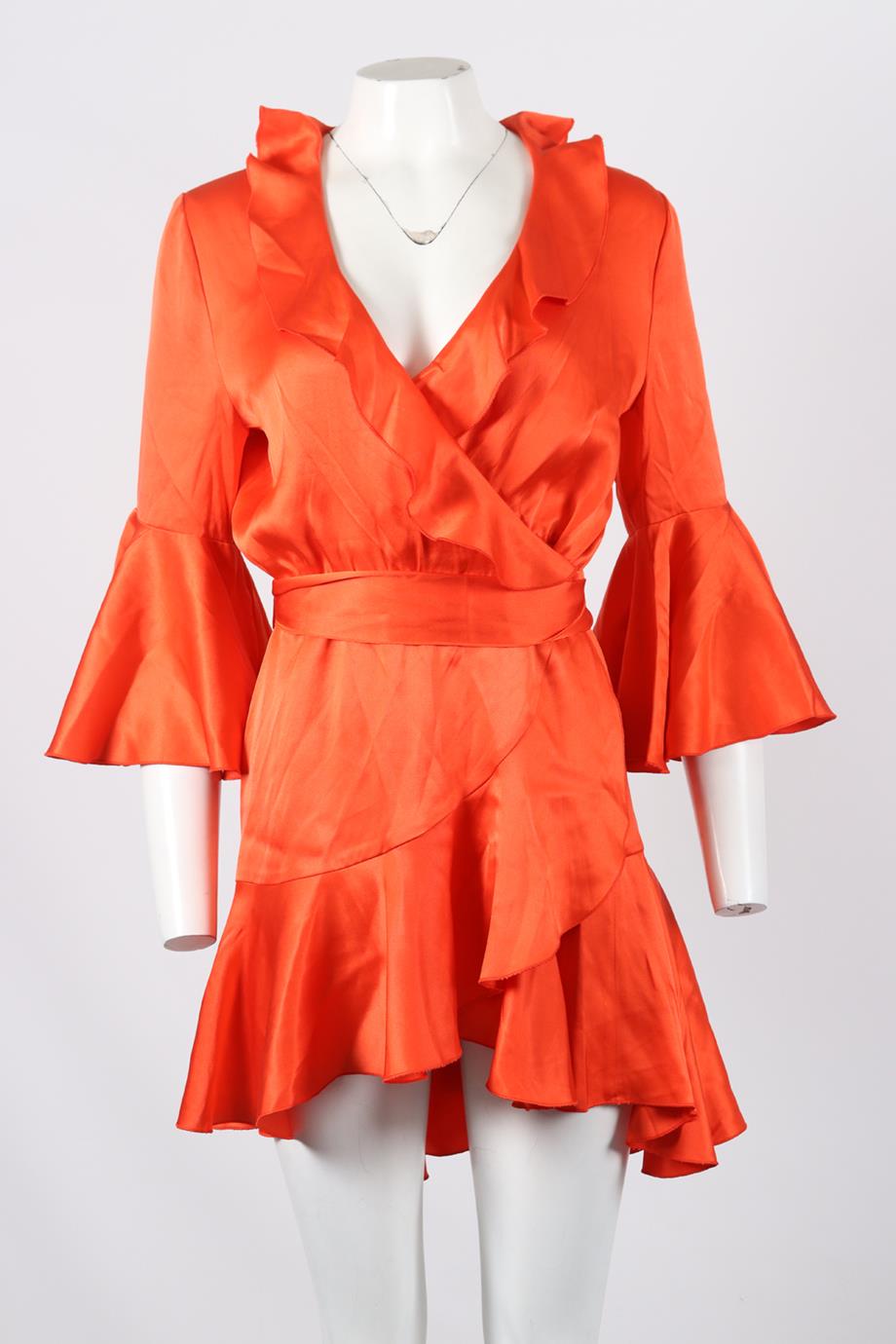 MARIA LUCIA HOHAN SILK WRAP MINI DRESS FR 40 UK 12