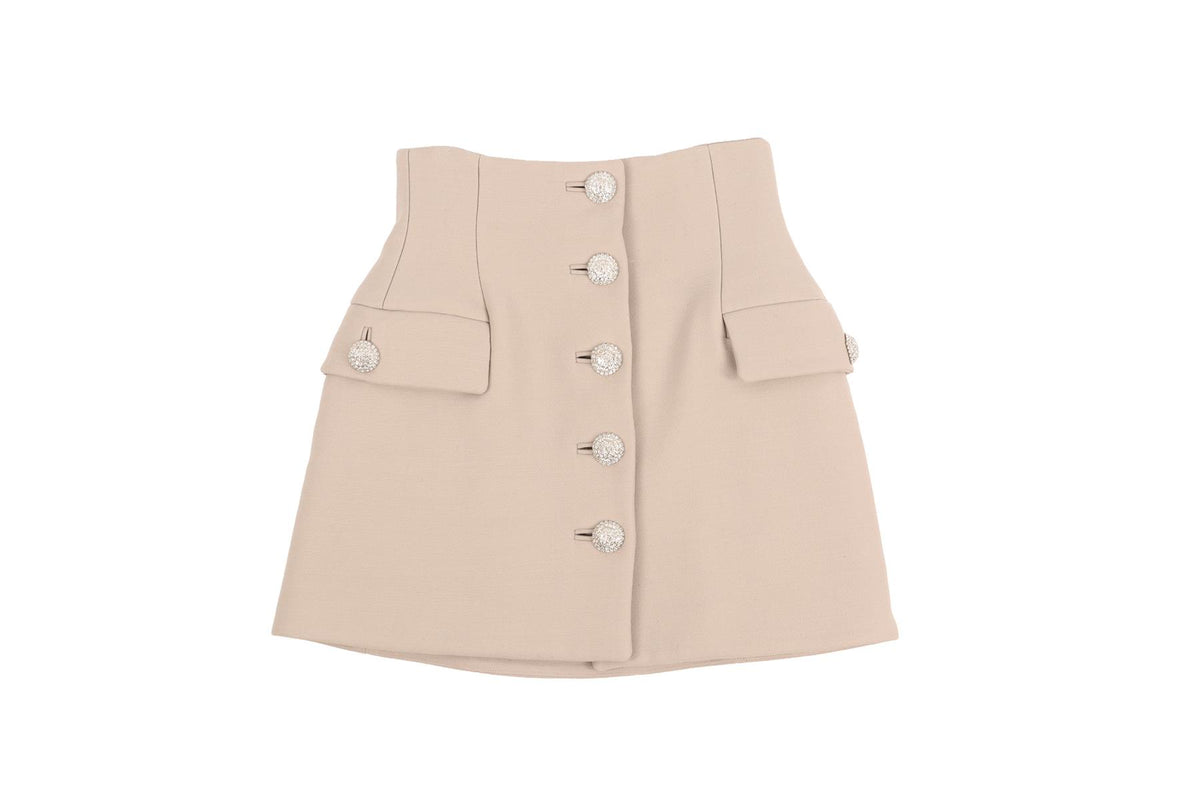 ALESSANDRA RICH GREY WOOL MINI SKIRT IT 38 UK 6