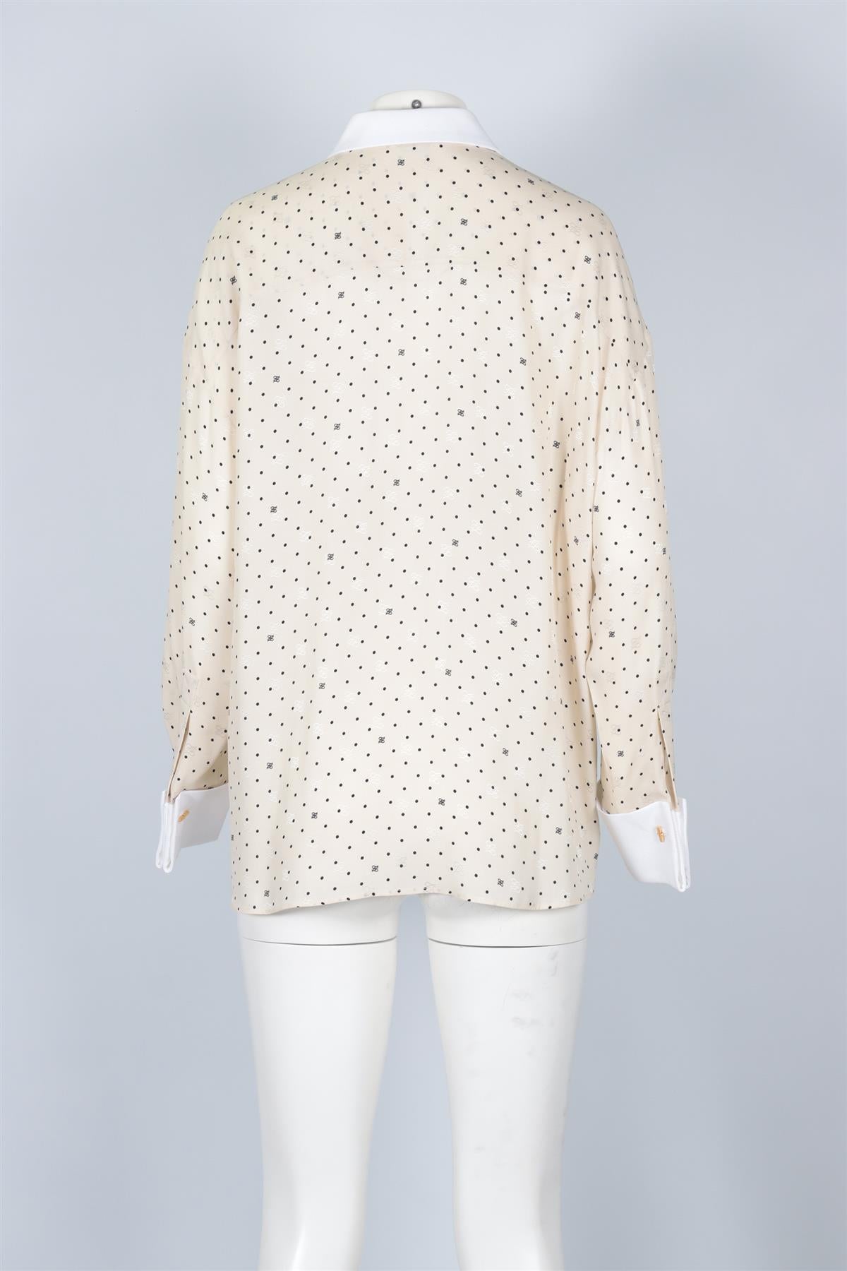 FENDI IVORY FF SILK SHIRT IT 40 UK 8