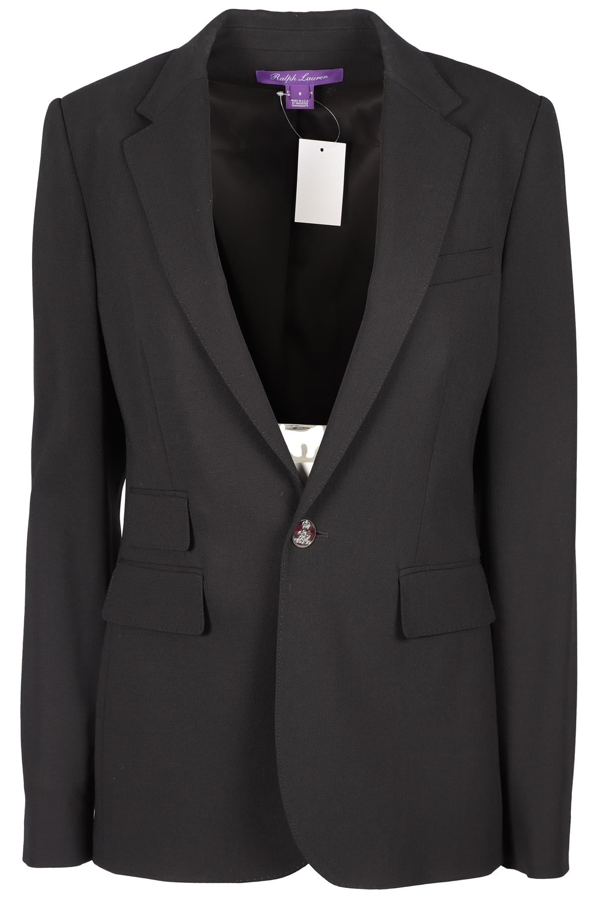RALPH LAUREN PURPLE LABEL BLACK WOOL BLAZER US 8 UK 12