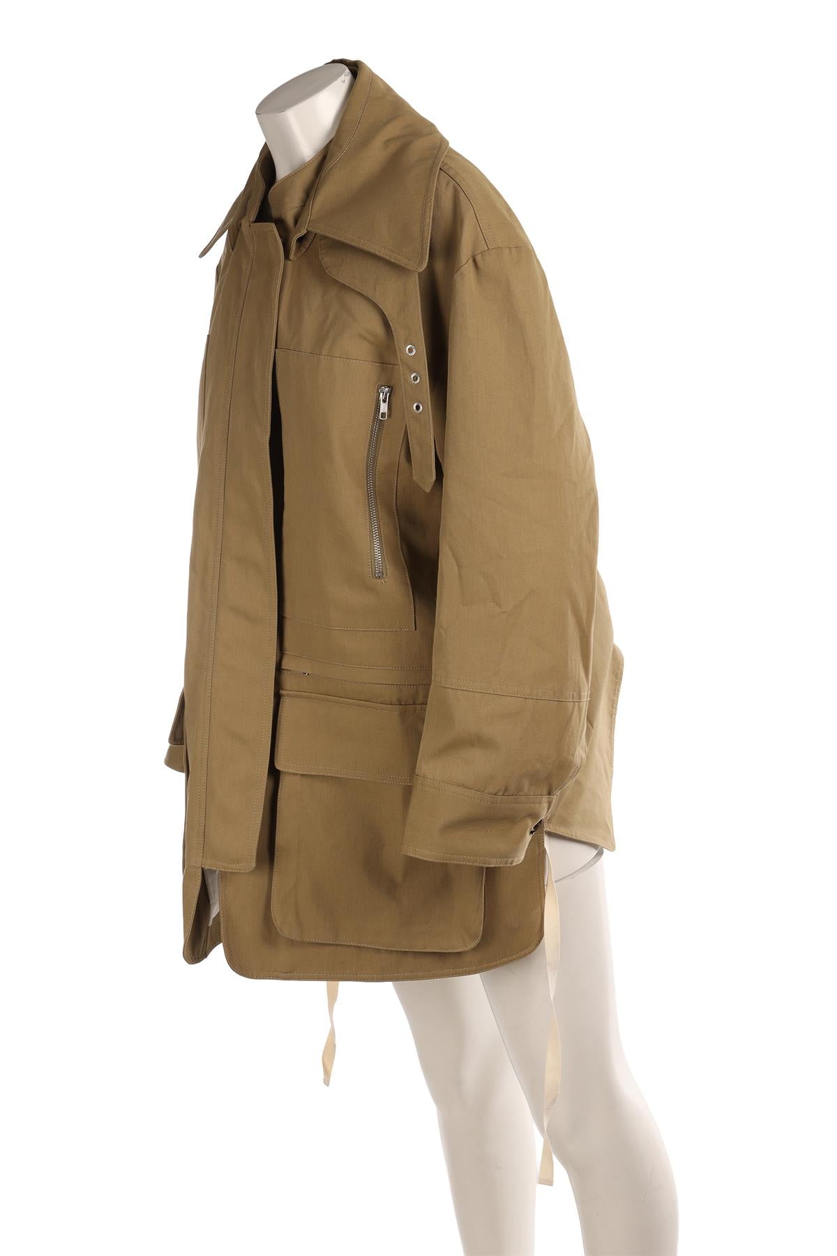 CO GREEN COTTON COAT LARGE