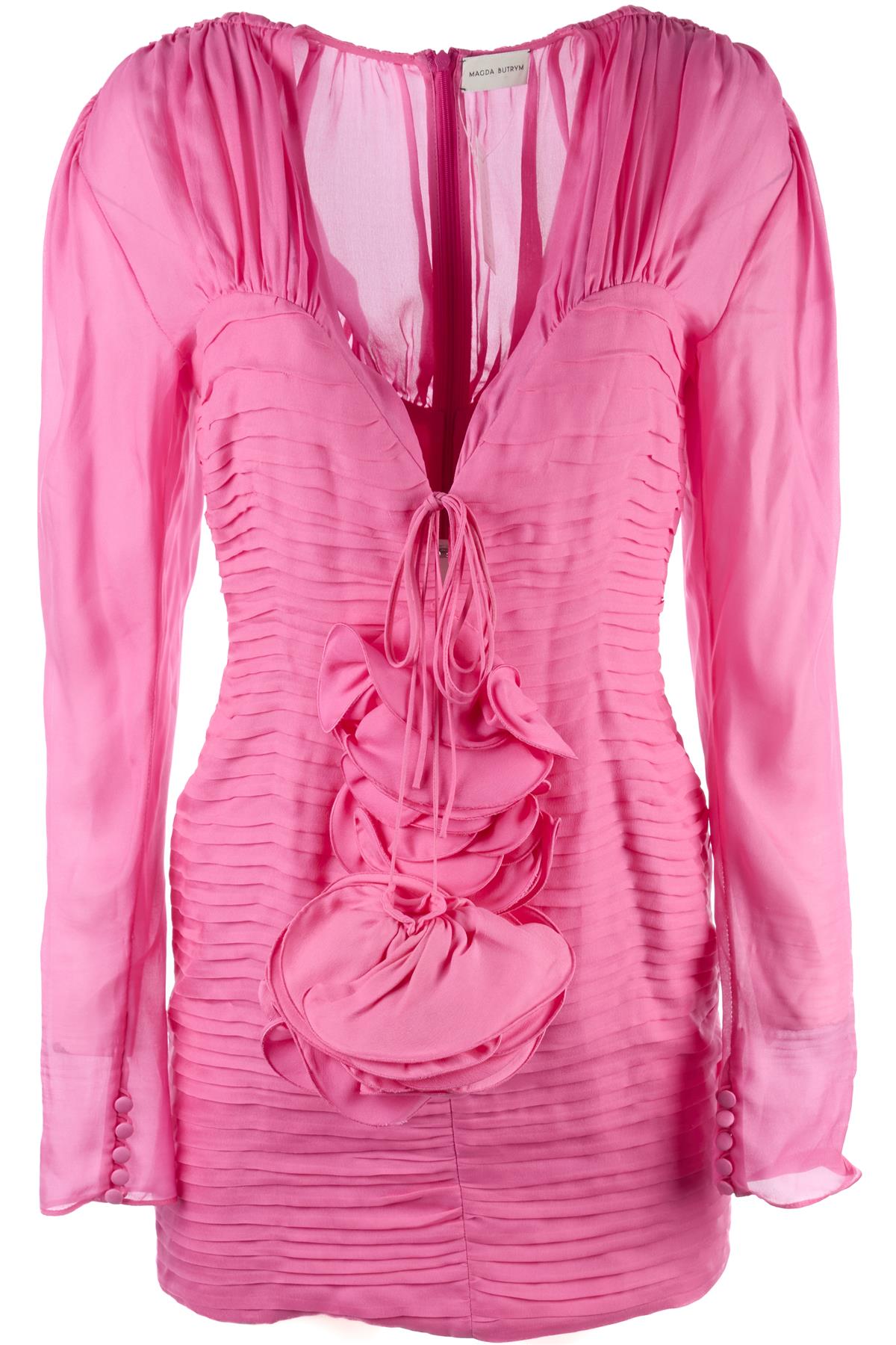 MAGDA BUTRYM PINK SILK MINI DRESS FR 36 UK 8