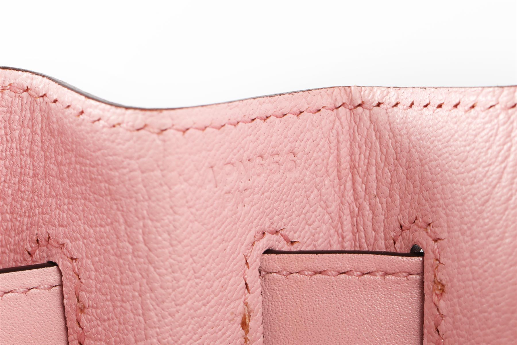 HERMÈS PINK 2017 KELLY SELLIER 32 CM TADELAKT LEATHER BAG IN ROSE SAKURA