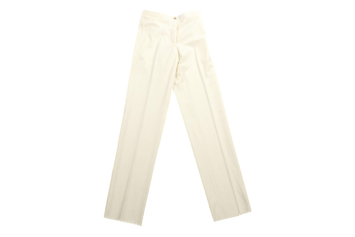 GIULIVA HERITAGE CREAM WOOL STRAIGHT LEG PANTS IT 38 UK 6