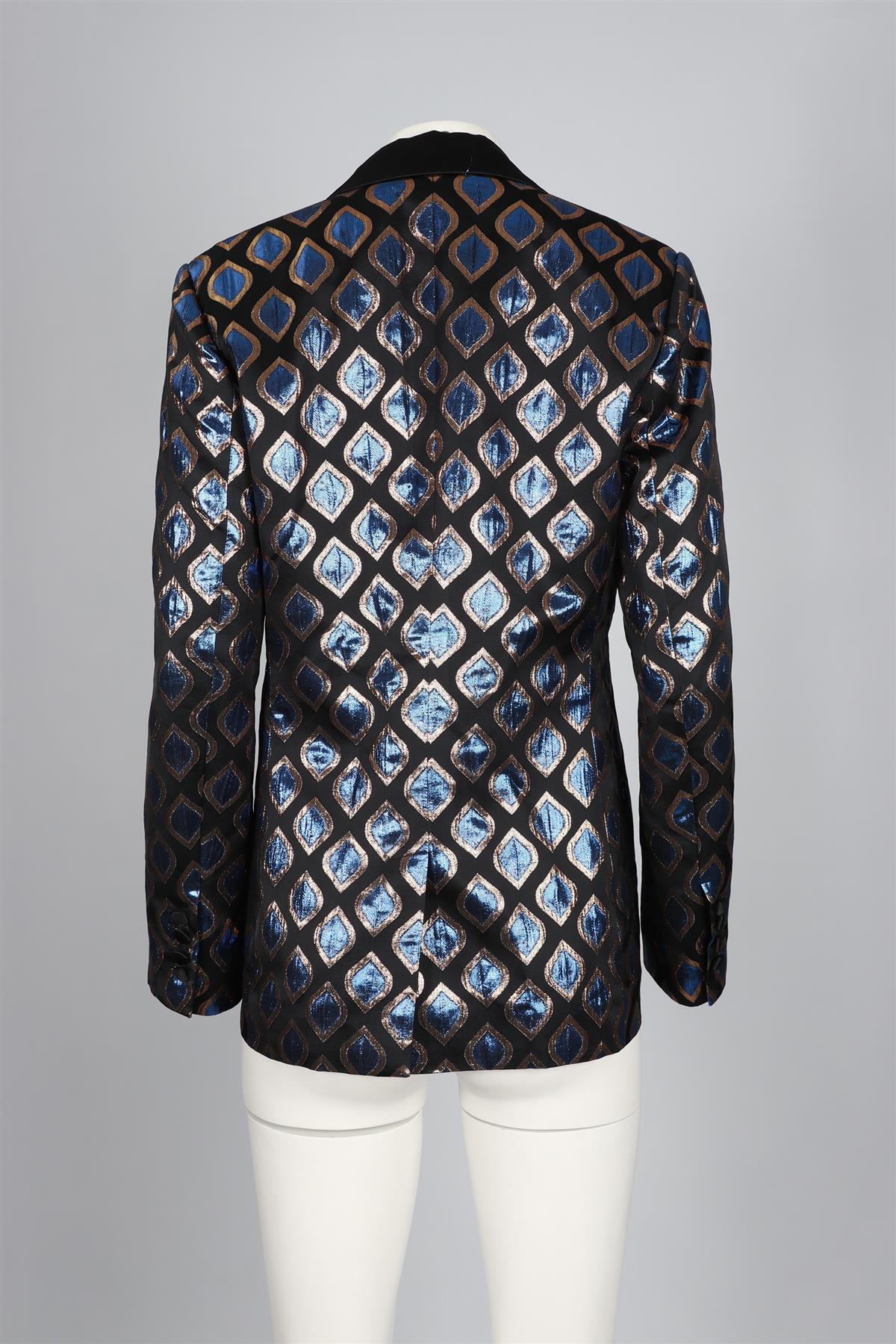 ETRO BLACK JACQUARD BLAZER IT 44 UK 12