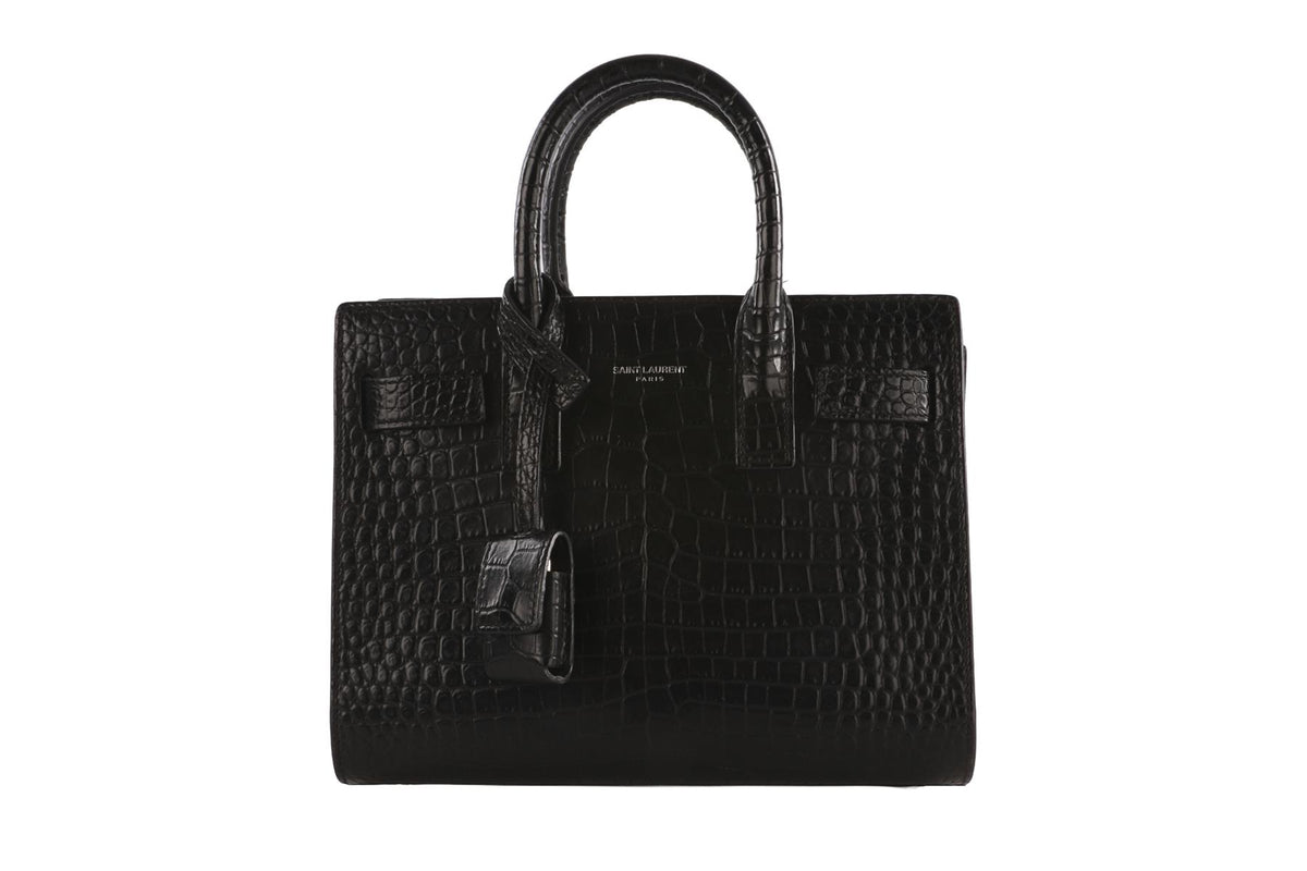 BLACK SAC DE JOUR NANO LEATHER TOTE BAG