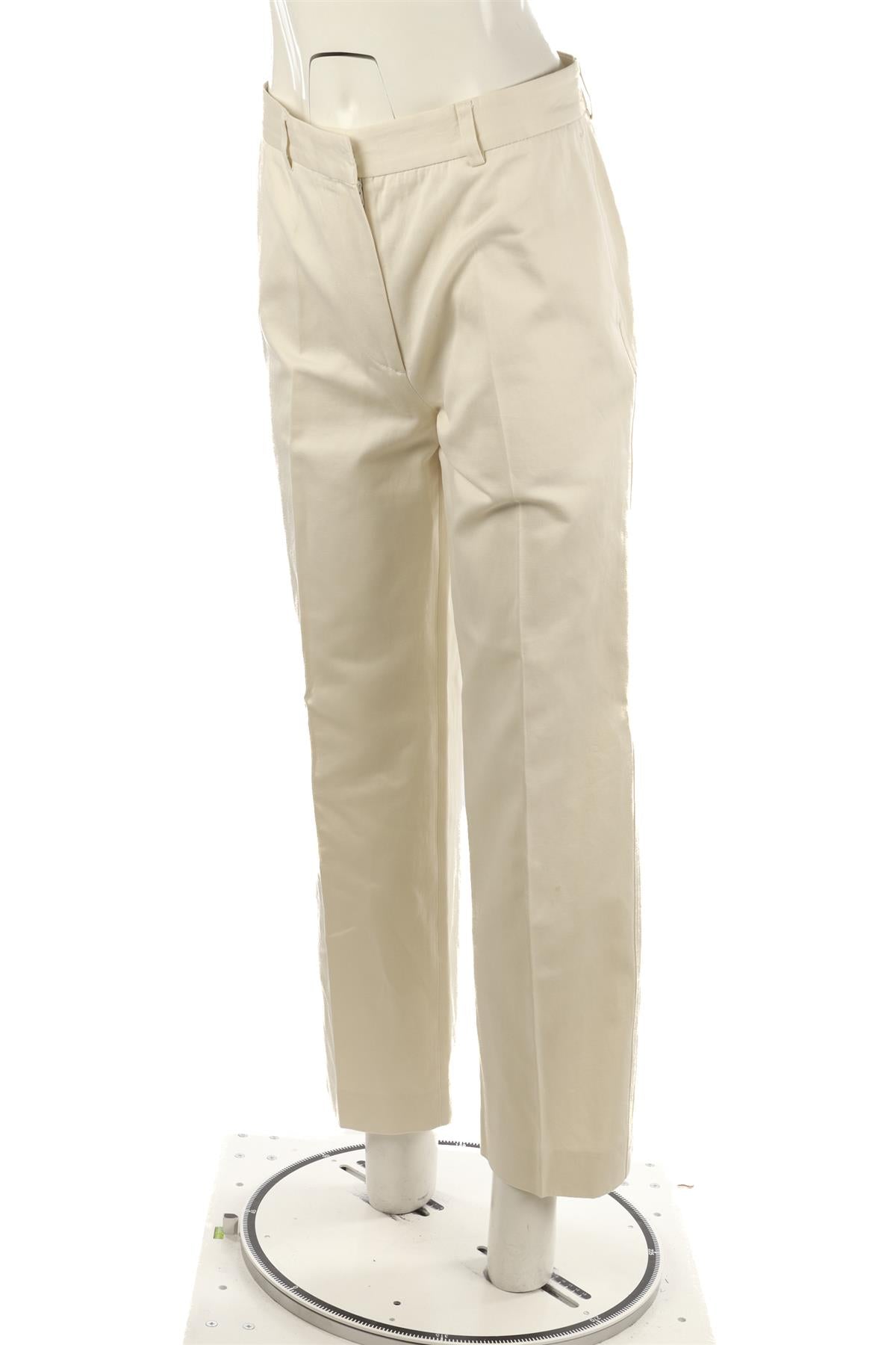 TOTEME IVORY SATIN STRAIGHT LEG PANTS IT 36 UK 4