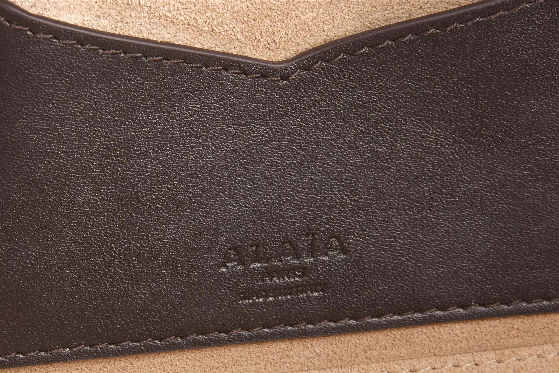 ALAÏA BLACK LE TECKEL SMALL CALF HAIR SHOULDER BAG