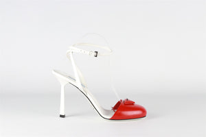 PRADA RED AND WHITE LEATHER PUMPS EU 38.5 UK 5.5 US 8.5