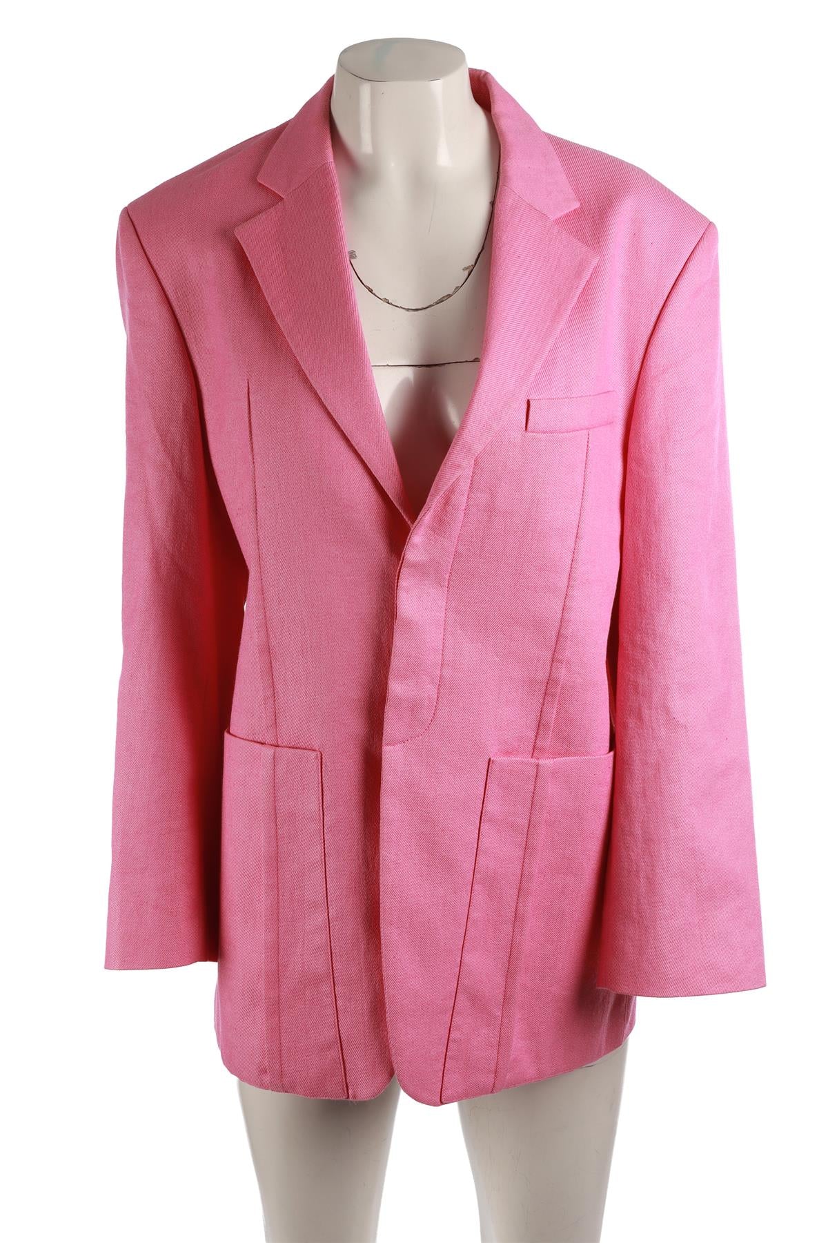 JACQUEMUS PINK LINEN BLAZER FR 38 UK 10