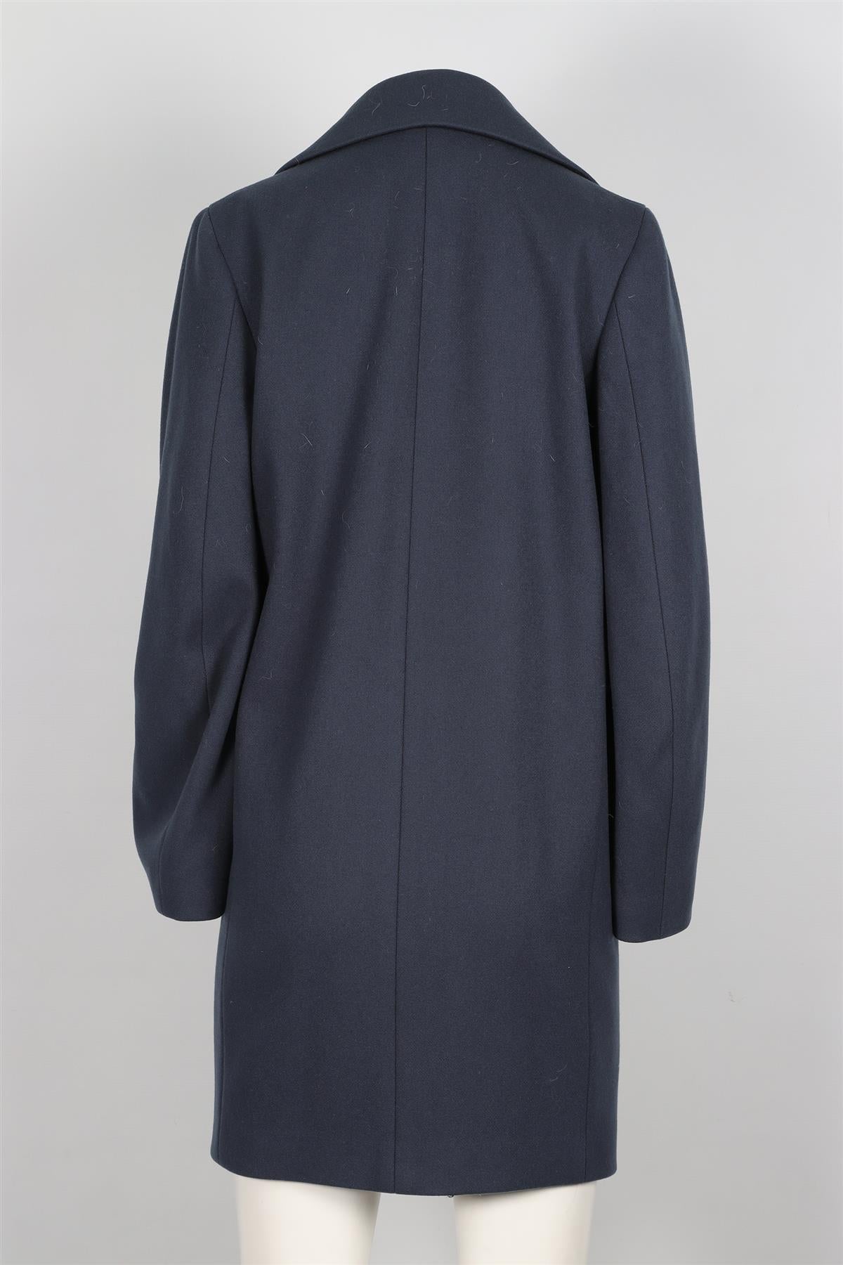 JIL SANDER BLUE WOOL COAT FR 36 UK 8