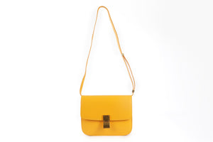 CELINE ORANGE CLASSIC BOX LEATHER SHOULDER BAG