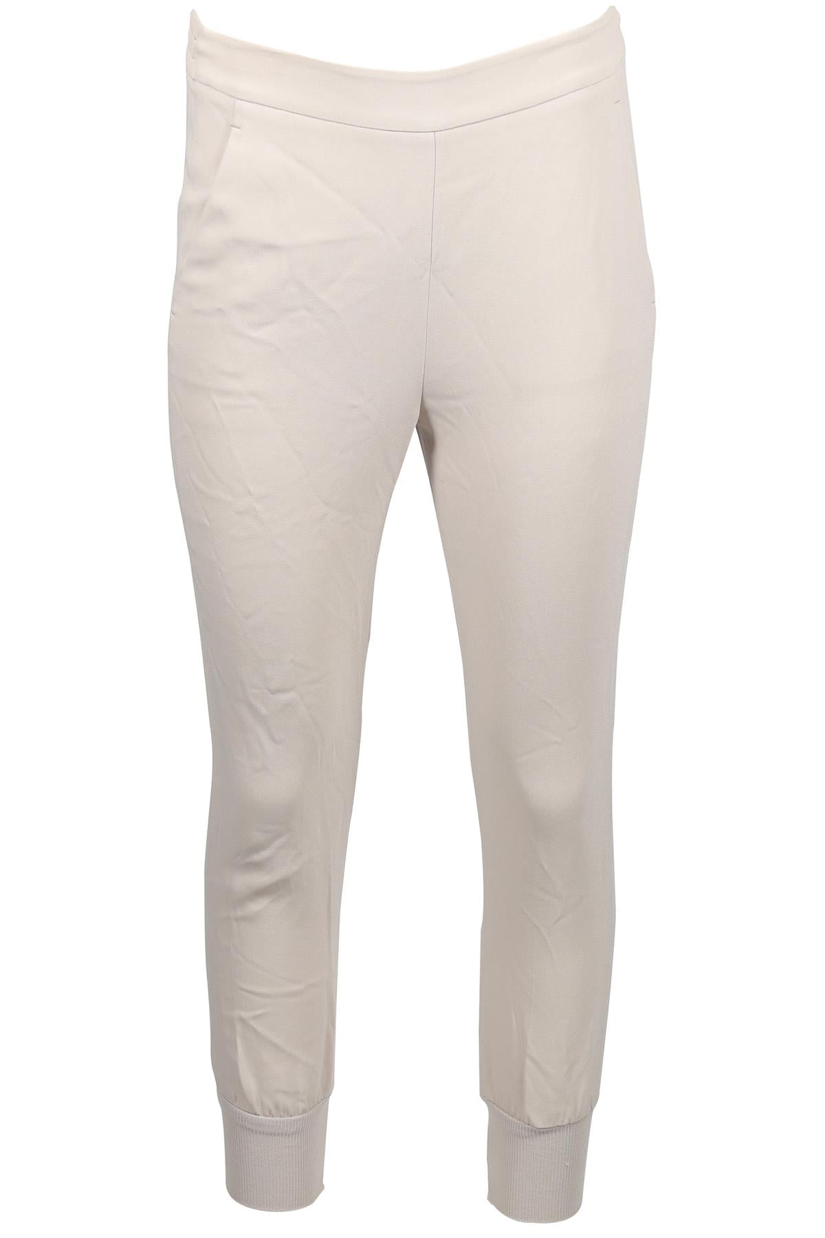 STELLA MCCARTNEY ECRU CREPE TAPERED PANTS IT 34 UK 2
