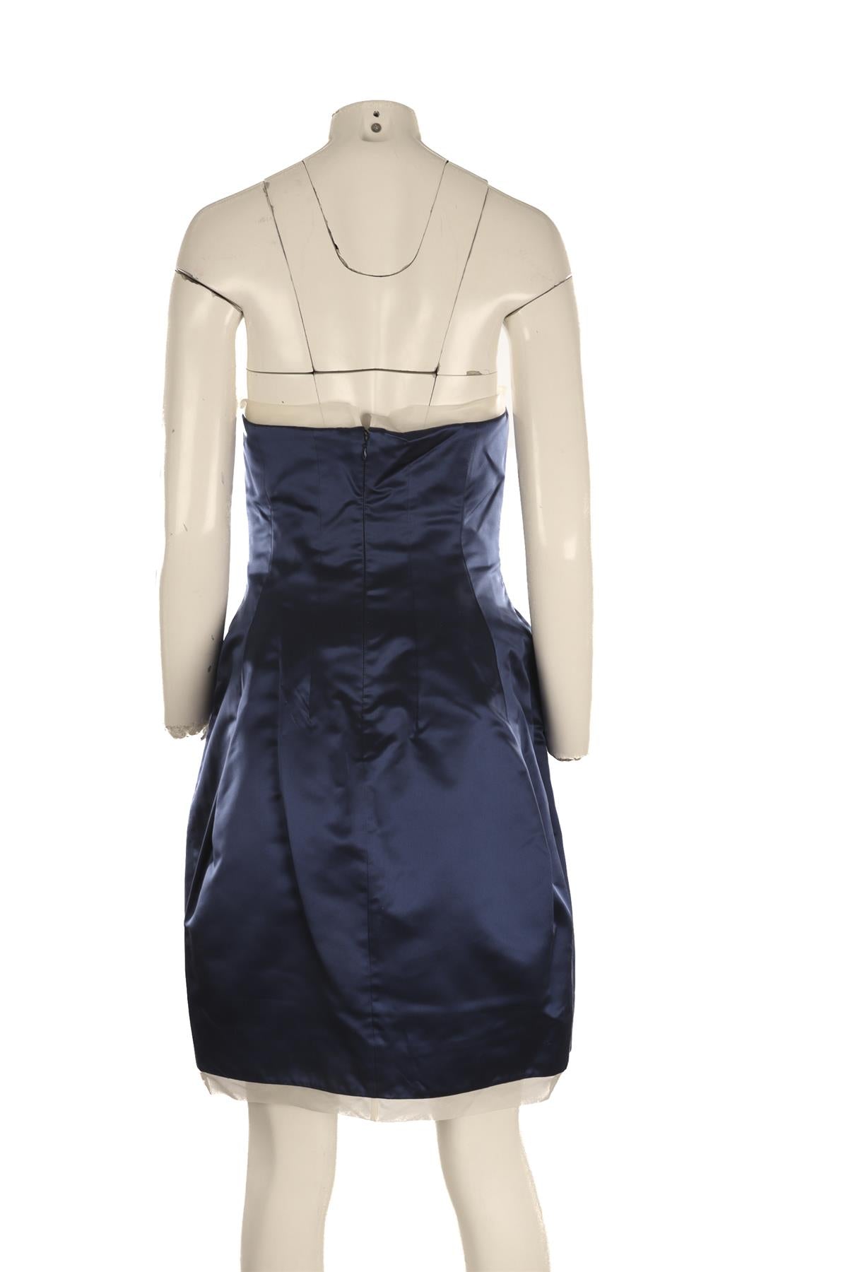 ALEXANDER MCQUEEN BLUE SATIN MINI DRESS IT 42 UK 10