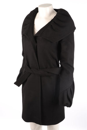 ROBERTO CAVALLI BLACK WOOL COAT IT 38 UK 6