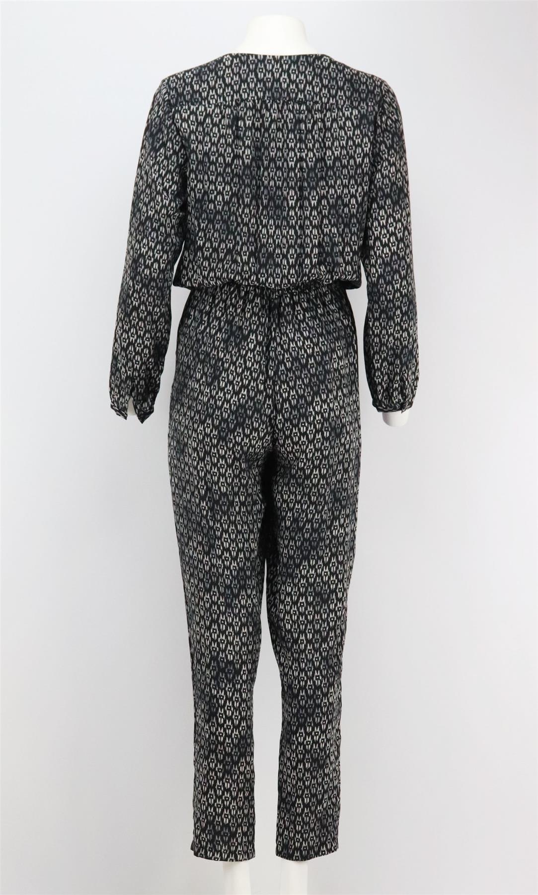 REBECCA TAYLOR TIE FRONT PRINTED SILK JUMPSUIT US 8 UK 12