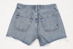 AGOLDE BLUE HIGH RISE DENIM SHORTS W27 UK 8-10