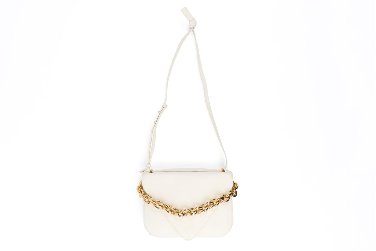 BOTTEGA VENETA WHITE MOUNT MEDIUM LEATHER SHOULDER BAG