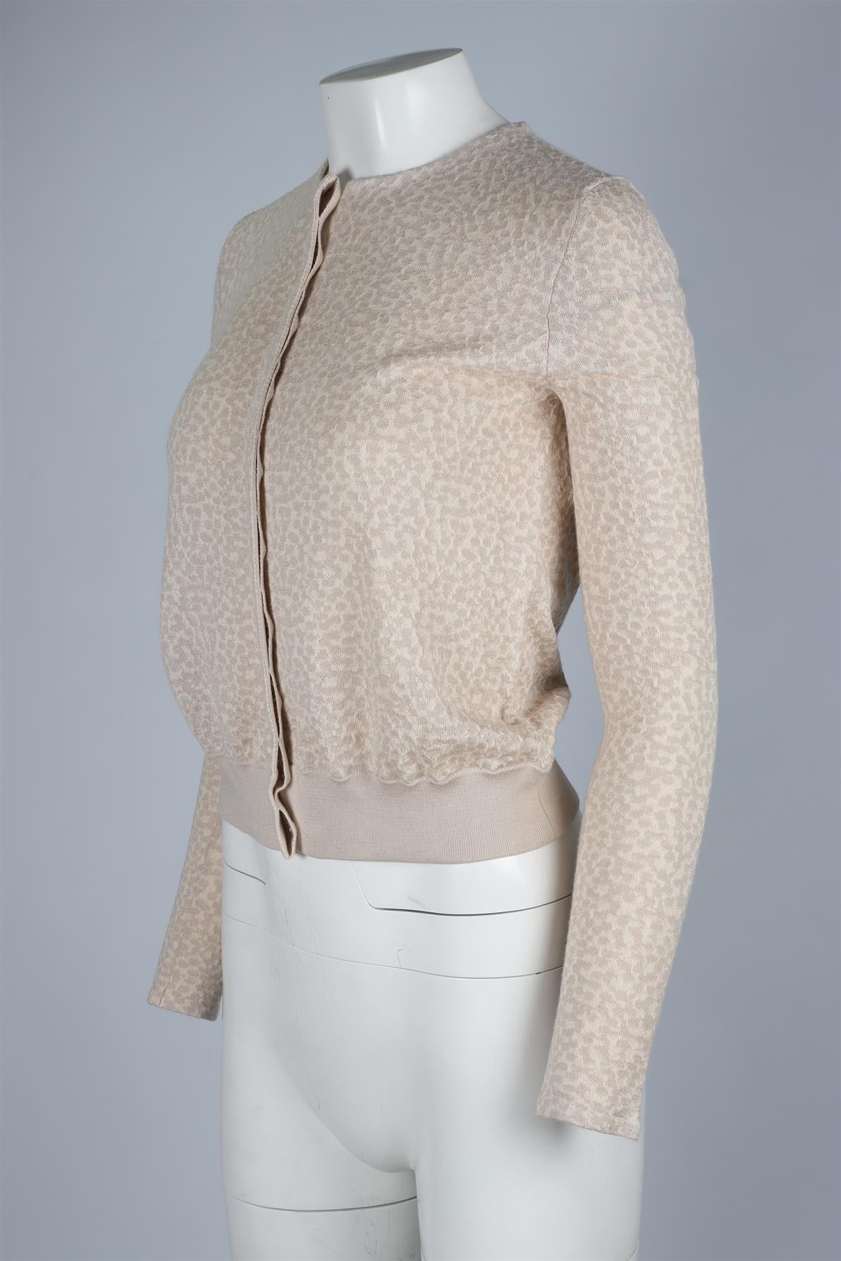 AKRIS CREAM CASHMERE CARDIGAN US 4 UK 8