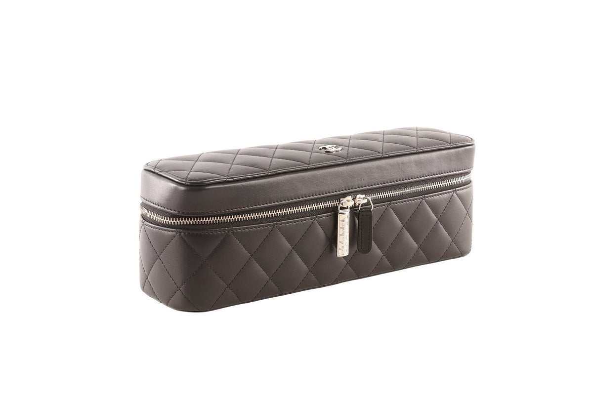 CHANEL BLACK 2016 CC QUILTED LEATHER WATCH CASE