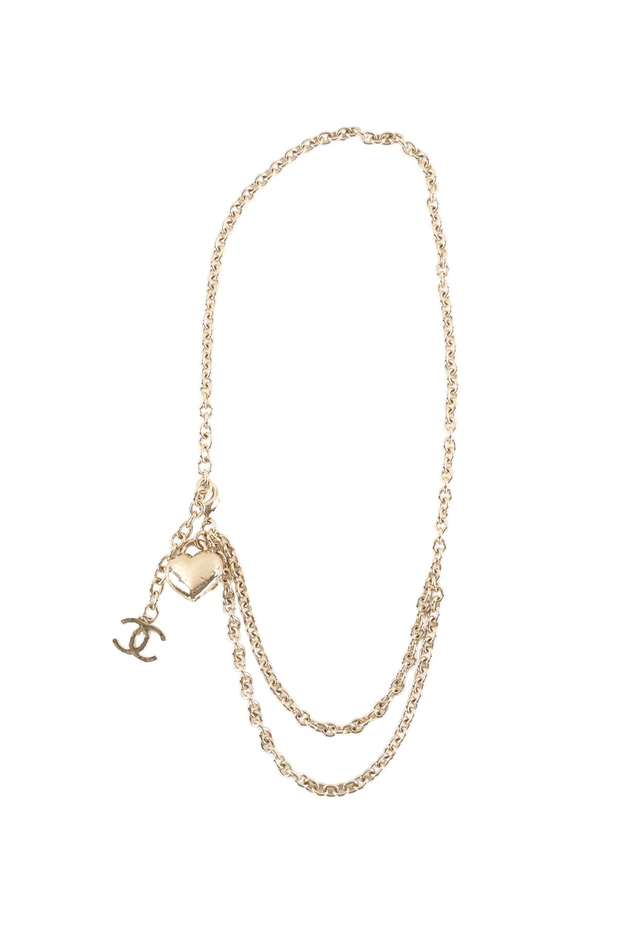 CHANEL GOLD 2022 HEART CHAIN WAIST BELT