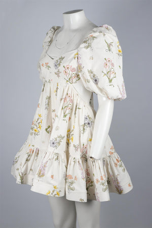 ZIMMERMANN WHITE COTTON MINI DRESS UK 12