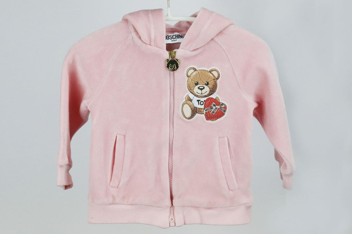 MOSCHINO BABY GIRLS LOGO VELOUR TRACKSUIT 6-9 MONTHS