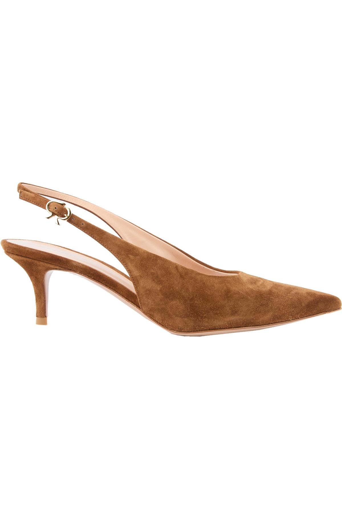 GIANVITO ROSSI BROWN SUEDE SLINGBACK PUMPS EU 38 UK 5 US 8