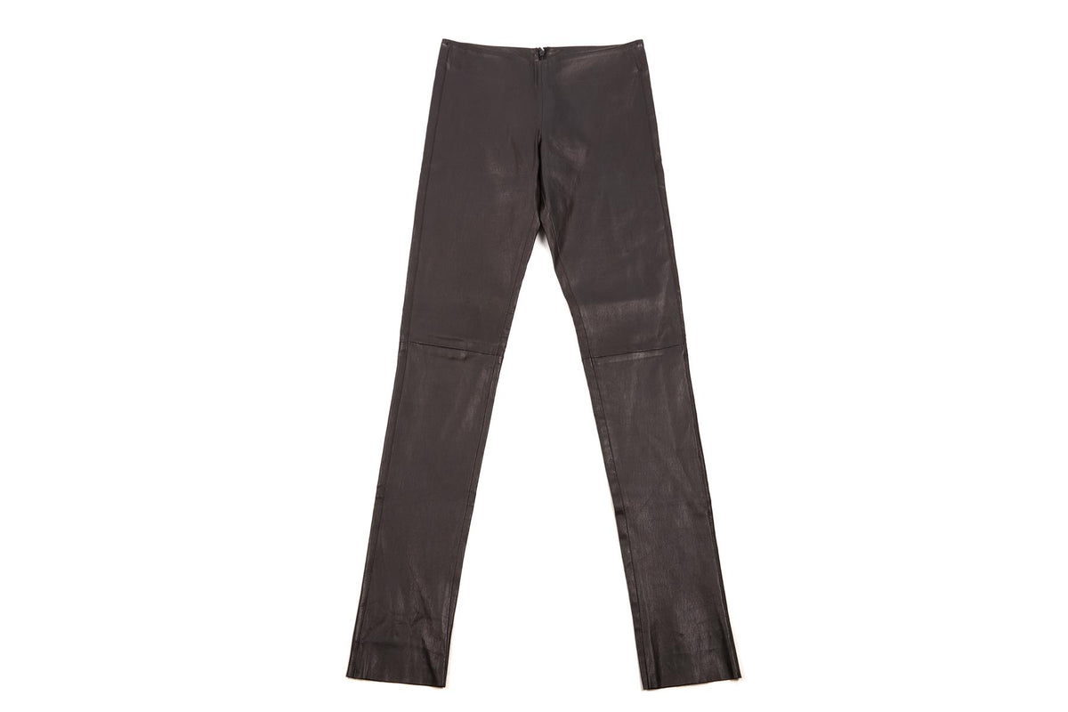 JITROIS BLACK LEATHER SKINNY PANTS FR 34 UK 6