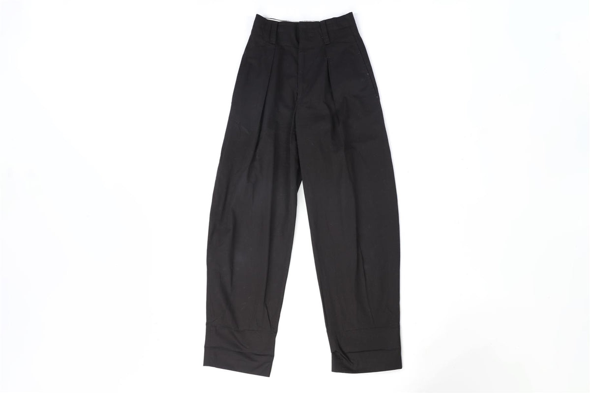 ISABEL ETOILE MARANT BLACK COTTON TAPERED PANTS FR 34 UK 8