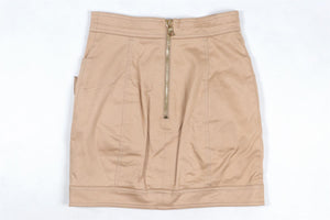 BALMAIN TAN COTTON MINI SKIRT FR 36 UK 8